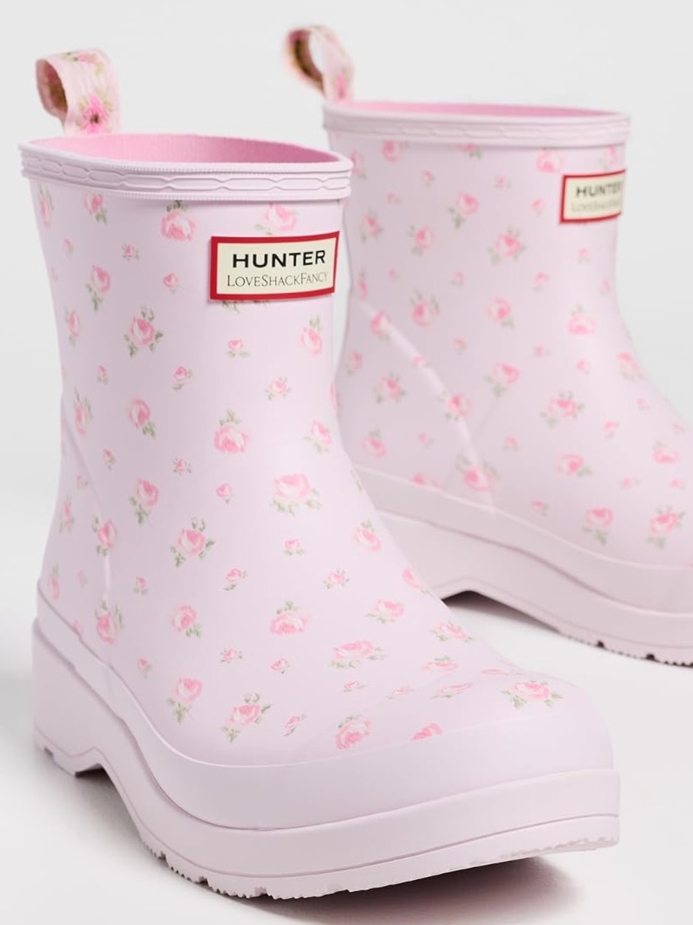 💓👢 Hunter x LoveShackFancy Play Short Rain Boot Pink👢💓 - Picture 2 of 2